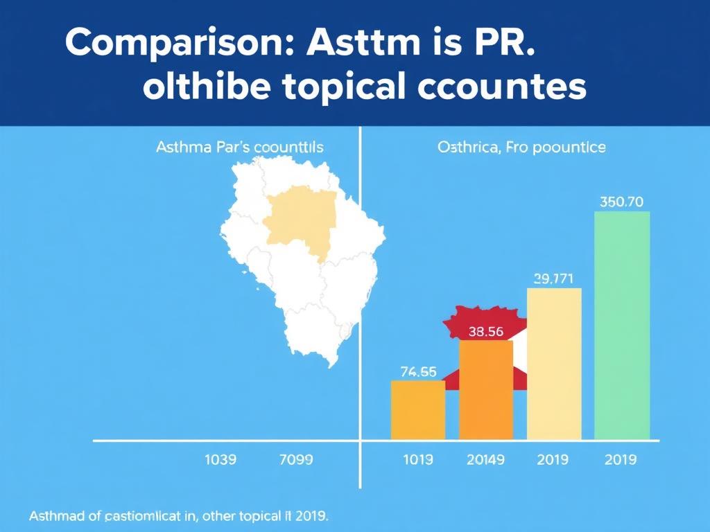     Comparación: Asma en PR vs. otros países tropicales. Prevalencia del Asma en Puerto Rico en comparación con otros países tropicales